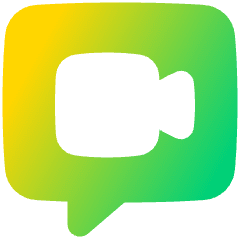 Chat Bubble Video Call Square Icon from Plump Gradient Set