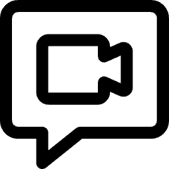 Chat Bubble Video Call Square Icon from Core Line Set