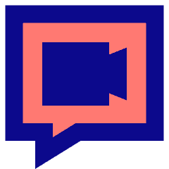 Chat Bubble Video Call Square Icon from Sharp Pop Set