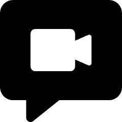 Chat Bubble Video Call Square Icon from Core Solid Set