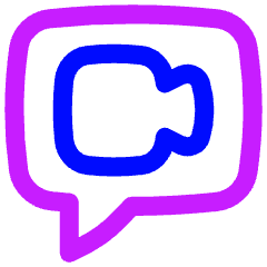 Chat Bubble Video Call Square Icon from Flex Neon Set