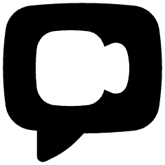 Chat Bubble Video Call Square Icon from Flex Solid Set
