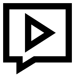 Chat Bubble Video Voice Note Icon from Sharp Line Set