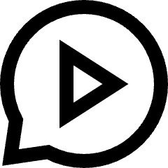 Chat Bubble Video Voice Note Circle Icon from Sharp Line Set