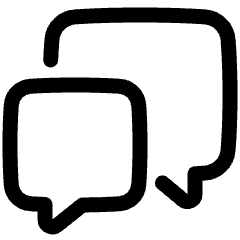 Chat Two Bubbles Square 2 Icon from Plump Line Set