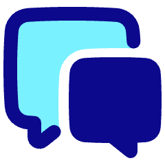 Chat Two Bubbles Square Icon from Plump Pop Set