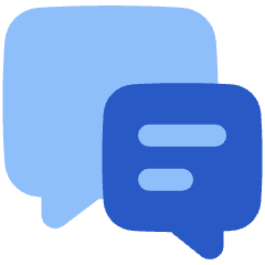 Chat Two Bubbles Square Text 1 Icon from Plump Flat Set