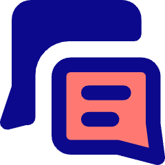 Chat Two Bubbles Square Text 1 Icon from Core Pop Set