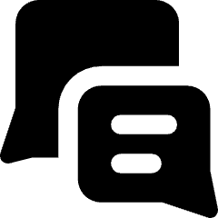 Chat Two Bubbles Square Text 1 Icon from Core Solid Set