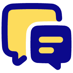 Chat Two Bubbles Square Text 1 Icon from Plump Pop Set