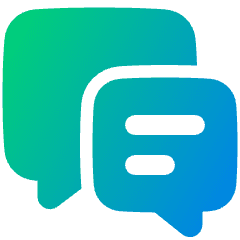 Chat Two Bubbles Square Text 1 Icon from Plump Gradient Set