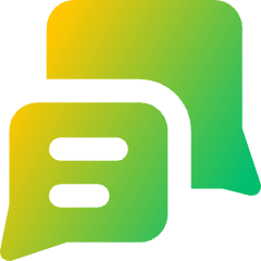 Chat Two Bubbles Square Text 2 Icon from Core Gradient Set