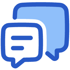 Chat Two Bubbles Square Text 2 Icon from Plump Duo Set