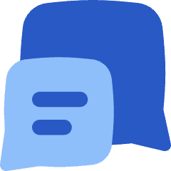 Chat Two Bubbles Square Text 2 Icon from Flex Flat Set