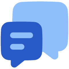 Chat Two Bubbles Square Text 2 Icon from Plump Flat Set