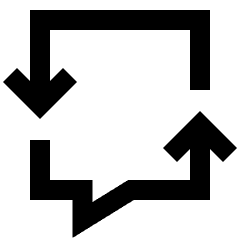 Discussion Converstion Reply Icon from Sharp Line Set
