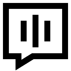 Voice Mail Bubble Square Icon from Sharp Line Set