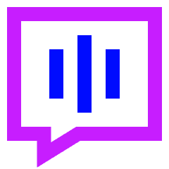 Voice Mail Bubble Square Icon from Sharp Neon Set