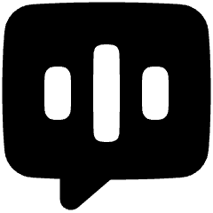 Voice Mail Bubble Square Icon from Plump Solid Set