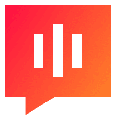 Voice Mail Bubble Square Icon from Sharp Gradient Set