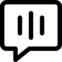 Voice Mail Bubble Square Icon from Core Line Set