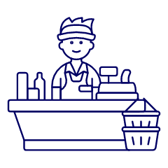 Cashier Clerk 1 1 Illustration from UX Line Set