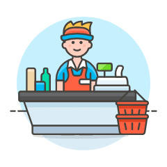 Cashier Clerk 1 1 Illustration from UX Colors Set