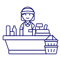 Cashier Clerk 1 4 Illustration from UX Line Set