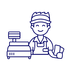 Cashier Clerk 2 1 Illustration from UX Line Set