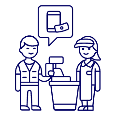 Cashier Phone Payment 2 Illustration from UX Line Set