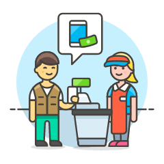 Cashier Phone Payment 2 Illustration from UX Colors Set