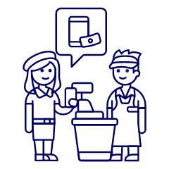 Cashier Phone Payment 5 Illustration from UX Line Set