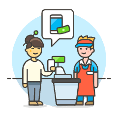 Cashier Phone Payment 6 Illustration from UX Colors Set