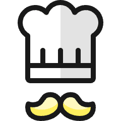 Chef Gear Hat Moustache Icon from Ultimate Colors Set