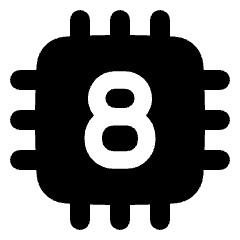 Computer Chip Eight Core Icon from Plump Solid Set
