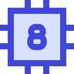 Computer Chip Eight Core Icon from Sharp Duo Set