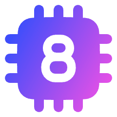 Computer Chip Eight Core Icon from Plump Gradient Set