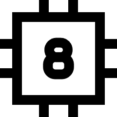 Computer Chip Eight Core Icon from Sharp Line Set
