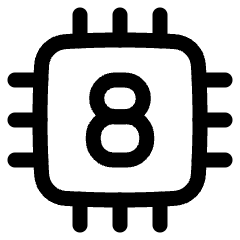 Computer Chip Eight Core Icon from Plump Line Set