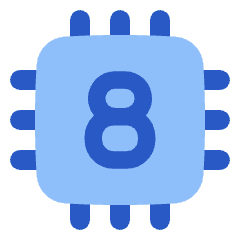Computer Chip Eight Core Icon from Plump Flat Set