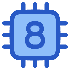 Computer Chip Eight Core Icon from Plump Duo Set