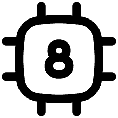 Computer Chip Eight Core Icon from Flex Line Set