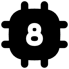 Computer Chip Eight Core Icon from Flex Solid Set