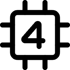 Computer Chip Four Core Icon from Core Line Set