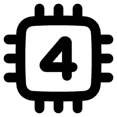 Computer Chip Four Core Icon from Plump Remix Set