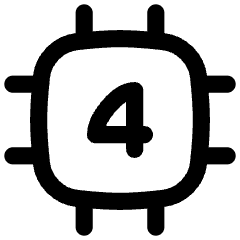 Computer Chip Four Core Icon from Flex Line Set