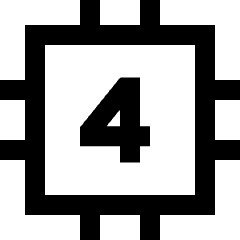 Computer Chip Four Core Icon from Sharp Line Set