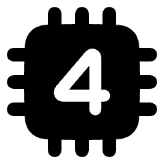 Computer Chip Four Core Icon from Plump Solid Set