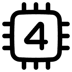Computer Chip Four Core Icon from Plump Line Set