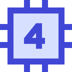 Computer Chip Four Core Icon from Sharp Duo Set